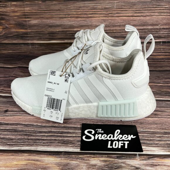 NEW Adidas NMD R1 Primeblue Clout White Athletic Shoes - Picture 4 of 9
